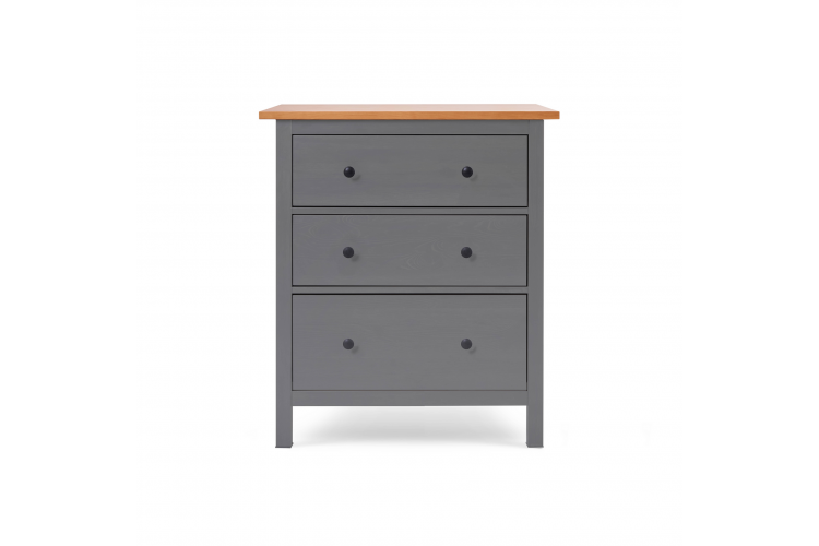Комод КЫМОР 3 ящика МИНИ Серый/Светло-коричневый-1