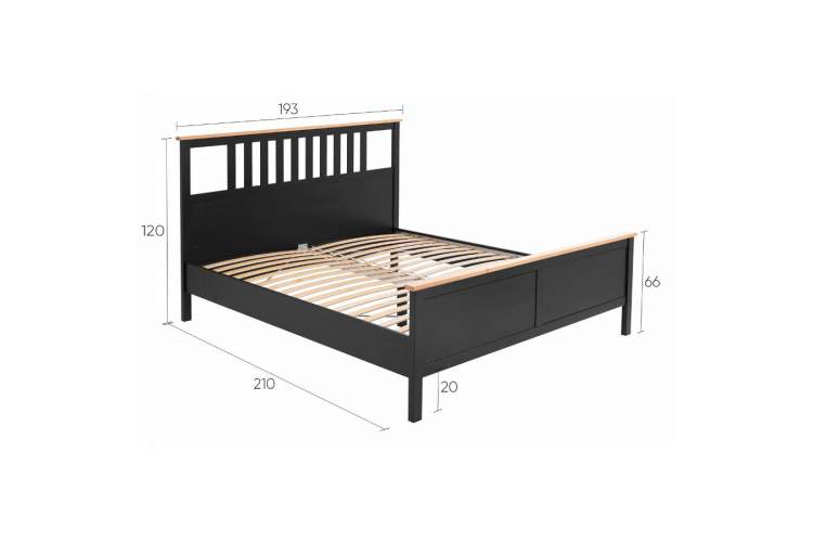 Кровать КЫМОР 180x200 Черный/Светло-коричневый-12