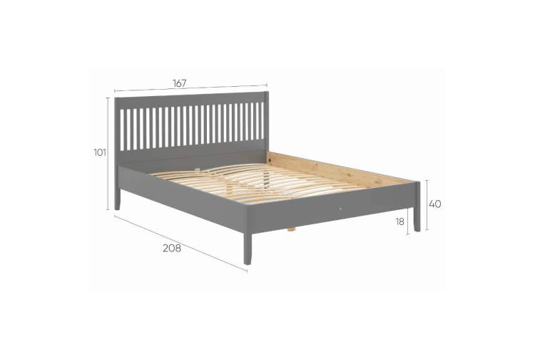 Кровать ИЛЕКСА 160х200 Серый-14