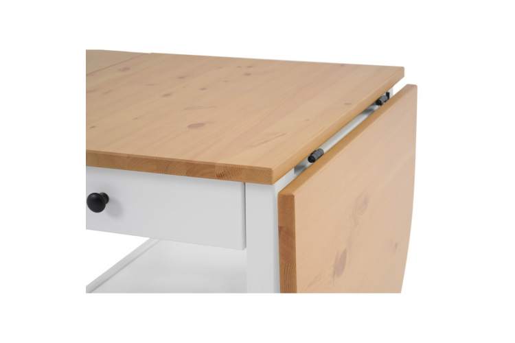 Журнальный стол ВУХТЫМ с ящиком 140х65 Белый/Светло-коричневый-12