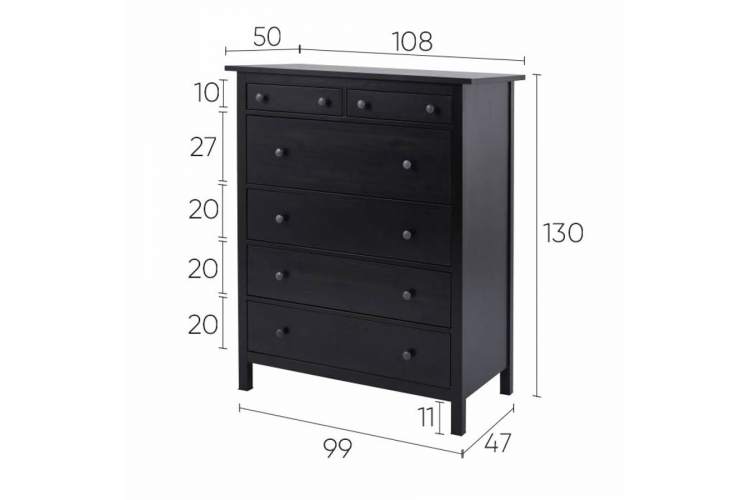Комод КЫМОР 6 ящиков Черный-13
