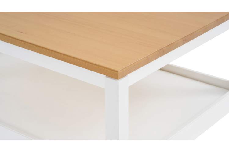 Журнальный стол КОДЗУВ 100x75 Белый/Светло-коричневый-8