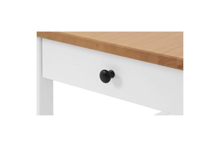 Журнальный стол ВУХТЫМ с ящиком 140х65 Белый/Светло-коричневый-13