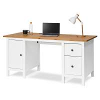 Письменный стол КЫМОР 155х65 Белый/Светло-коричневый