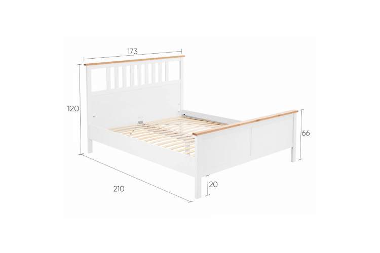 Кровать КЫМОР 160x200 Белый/Светло-коричневый-12