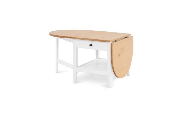 Журнальный стол ВУХТЫМ с ящиком 140х65 Белый/Светло-коричневый-6