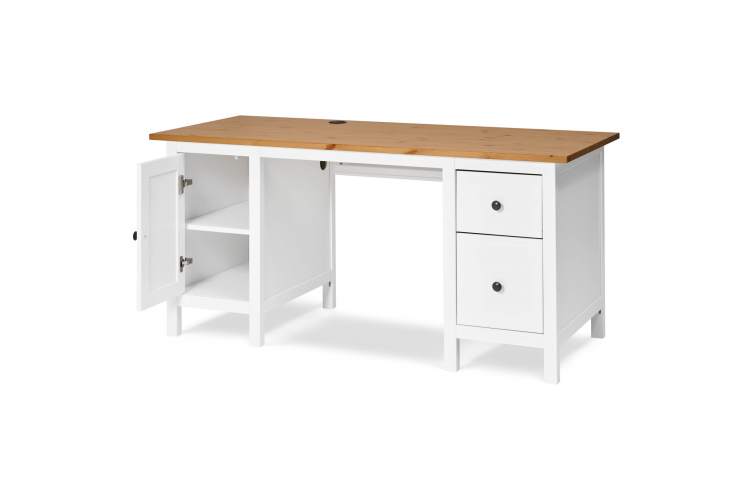 Письменный стол КЫМОР 155х65 Белый/Светло-коричневый-7