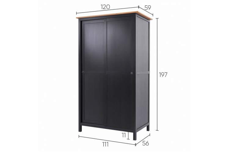 Шкаф раздвижной КЫМОР Черный/Светло-коричневый-13