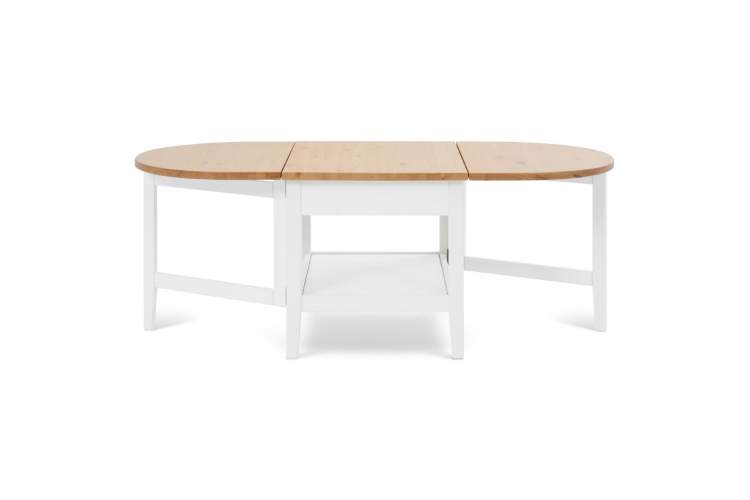 Журнальный стол ВУХТЫМ с ящиком 140х65 Белый/Светло-коричневый-17