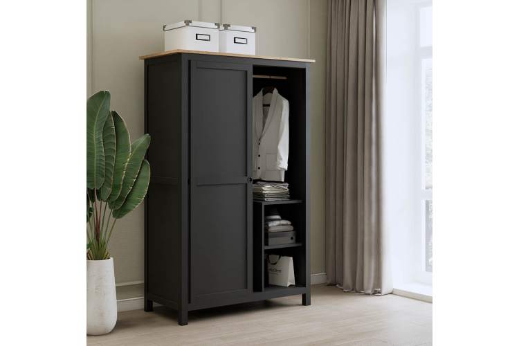 Шкаф раздвижной КЫМОР Черный/Светло-коричневый-2