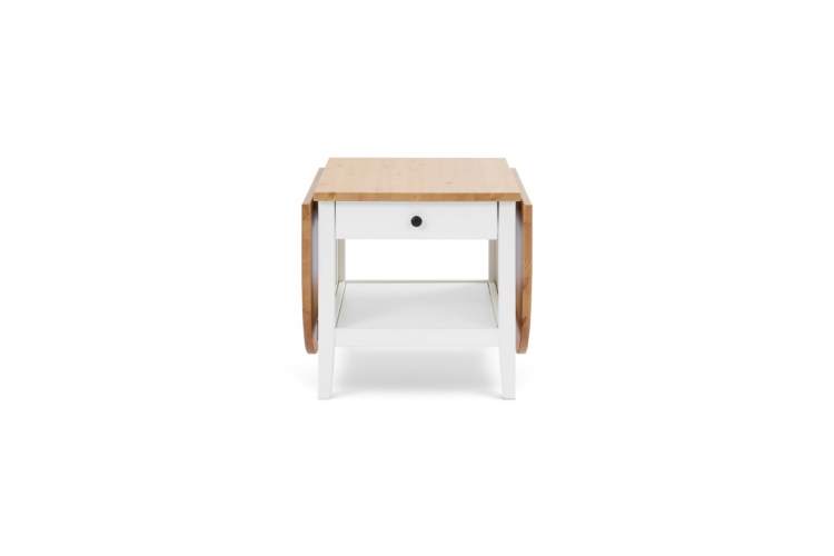 Журнальный стол ВУХТЫМ с ящиком 140х65 Белый/Светло-коричневый-9