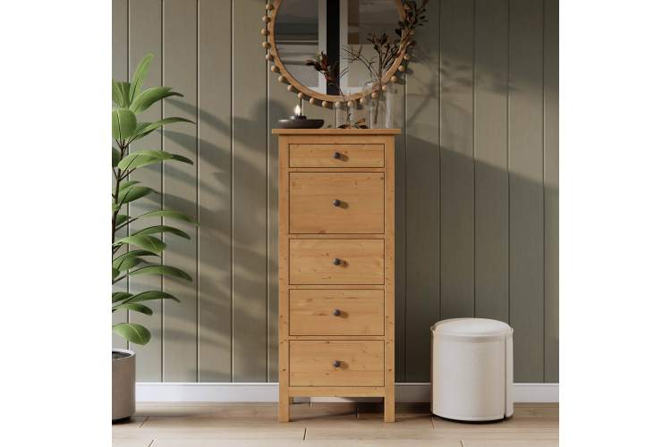 Комод КЫМОР 5 ящиков Светло-коричневый-3
