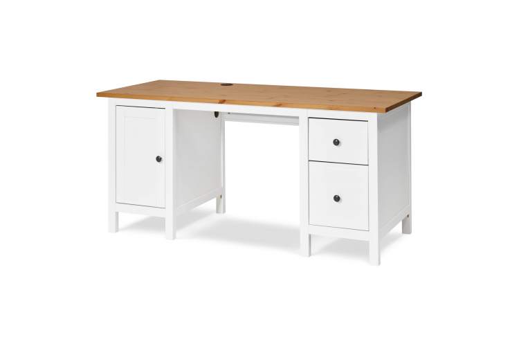 Письменный стол КЫМОР 155х65 Белый/Светло-коричневый-5