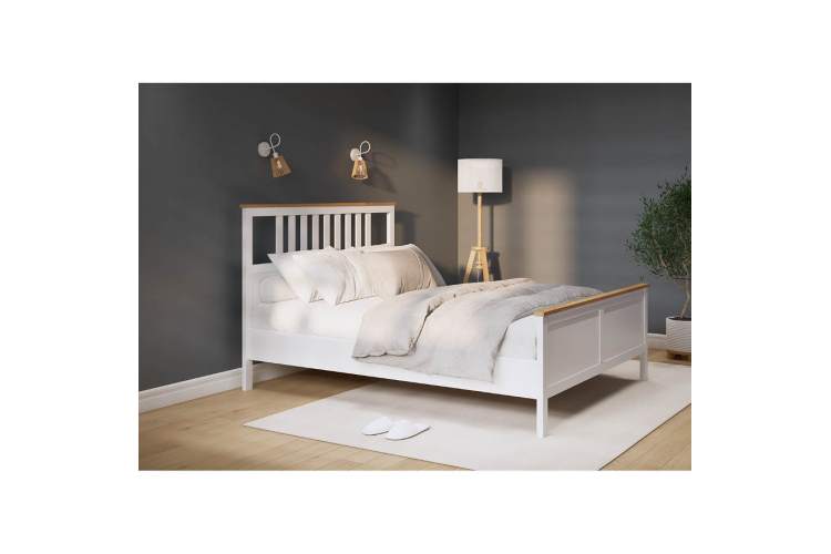 Кровать КЫМОР 160x200 Белый/Светло-коричневый-3