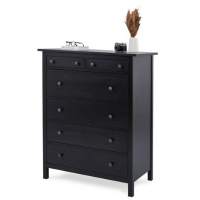 Комод КЫМОР 6 ящиков Черный
