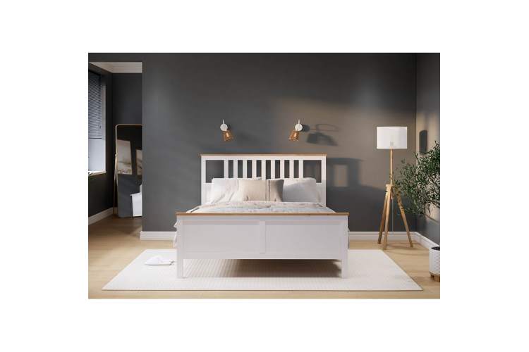Кровать КЫМОР 160x200 Белый/Светло-коричневый-2