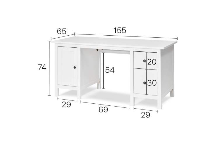 Письменный стол КЫМОР 155х65 Белый-20