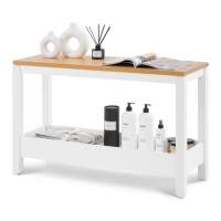 Консольный стол КОДЗУВ 100x35 Белый/Светло-коричневый