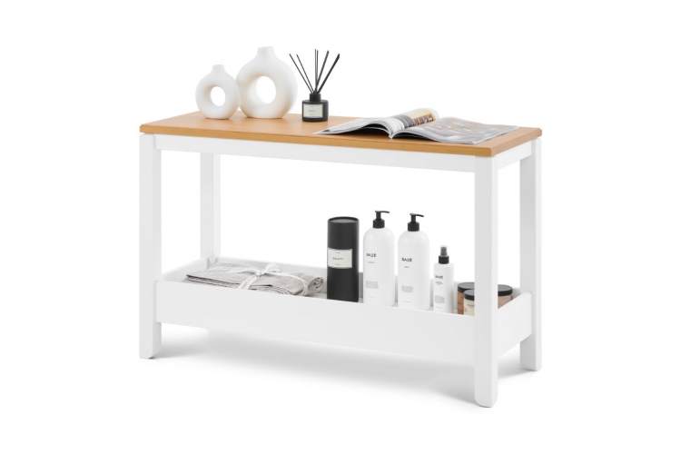 Консольный стол КОДЗУВ 100x35 Белый/Светло-коричневый