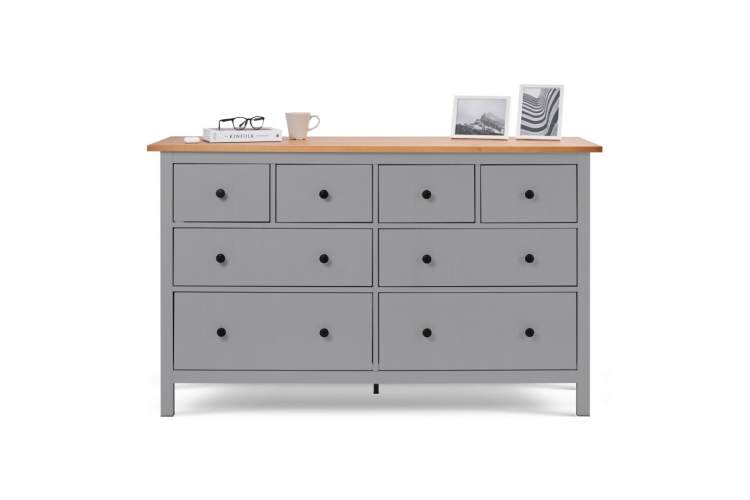 Комод КЫМОР 8 ящиков Серый/Светло-коричневый-1