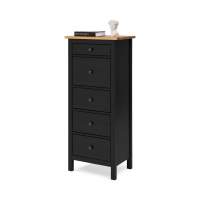 Комод КЫМОР 5 ящиков Черный/Светло-коричневый