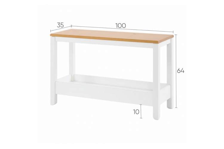 Консольный стол КОДЗУВ 100x35 Белый/Светло-коричневый-11