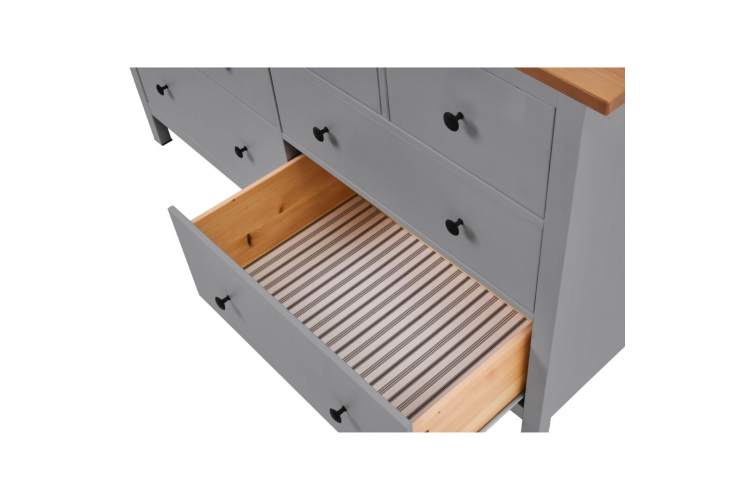 Комод КЫМОР 8 ящиков Серый/Светло-коричневый-9
