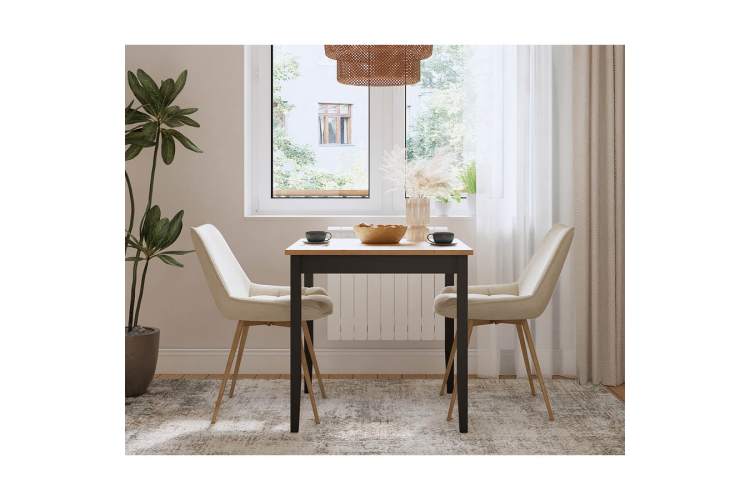 Стол обеденный ЛЫМ 74x74 Черный/Светло-коричневый-3