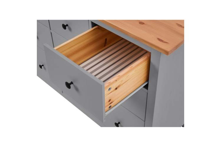 Комод КЫМОР 8 ящиков Серый/Светло-коричневый-6