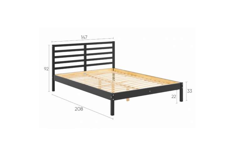 Кровать ТИРАНА 140х200 Черный-11