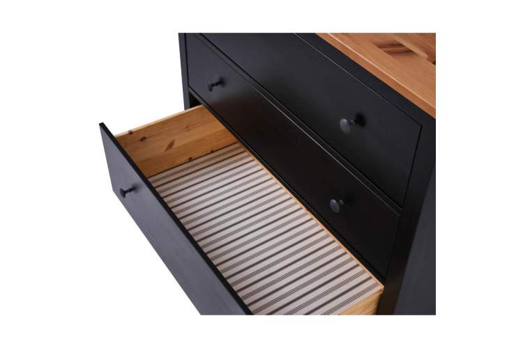 Комод КЫМОР 3 ящика Черный/Светло-коричневый-6