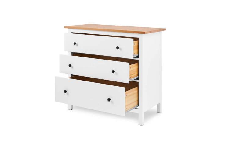 Комод КЫМОР 3 ящика Белый/Светло-коричневый-4
