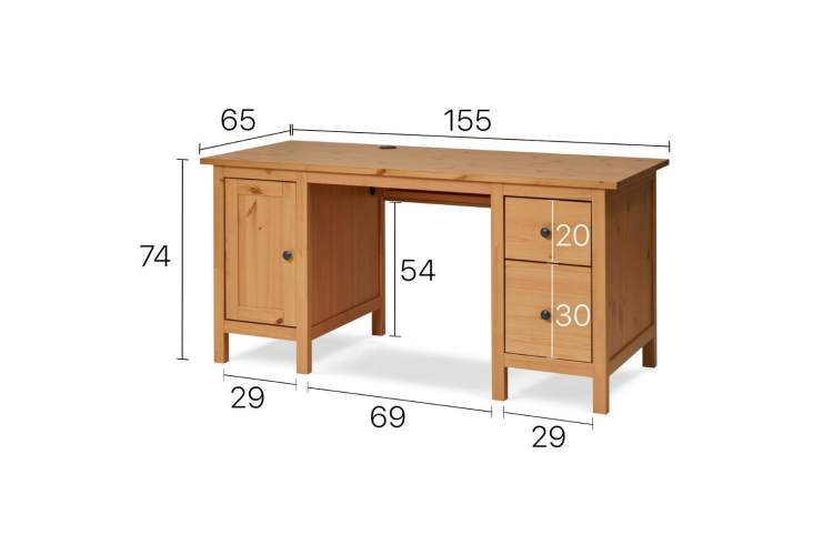 Письменный стол КЫМОР 155х65 Светло-коричневый-20