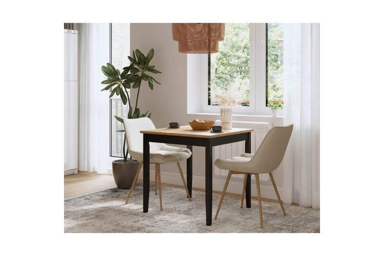 Стол обеденный ЛЫМ 74x74 Черный/Светло-коричневый-2