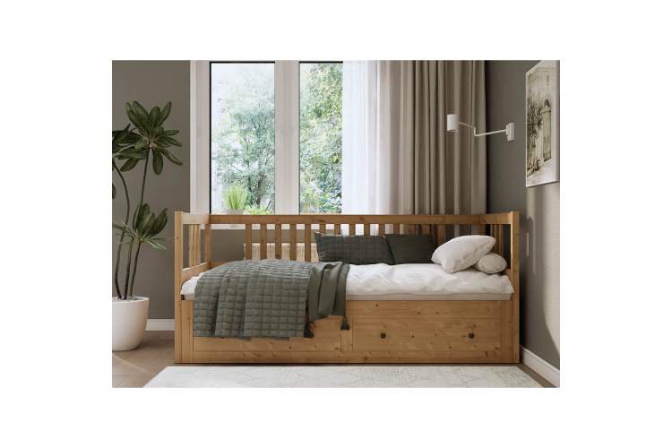 Кровать-кушетка КЫМОР с выдвижением 80x200 Светло-коричневый-2