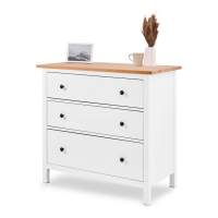 Комод КЫМОР 3 ящика Белый/Светло-коричневый
