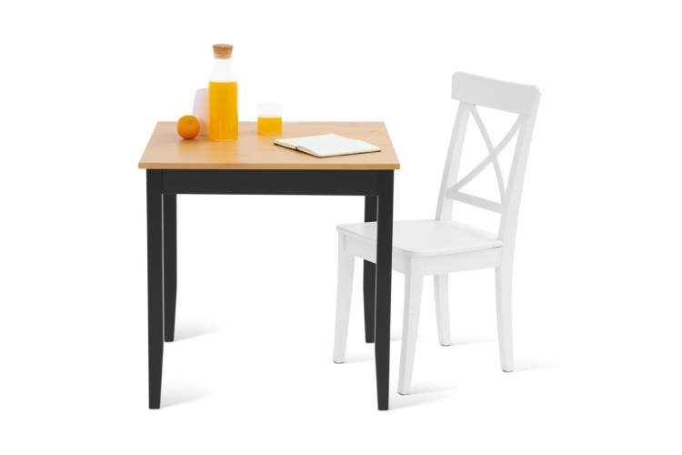 Стол обеденный ЛЫМ 74x74 Черный/Светло-коричневый-1