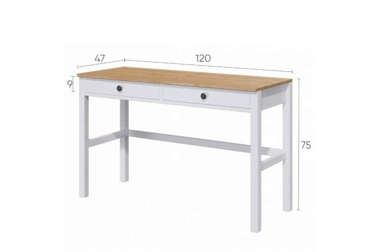 Письменный стол КЫМОР 121x47 Белый/Светло-коричневый-13