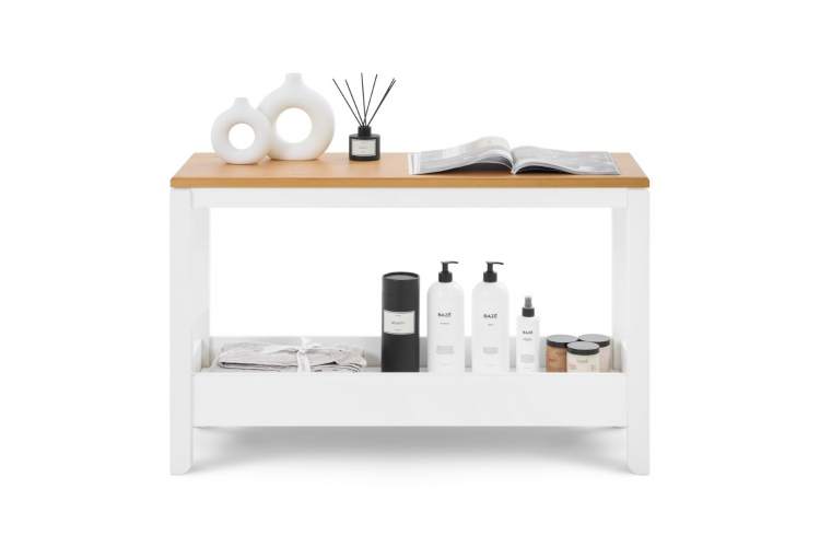 Консольный стол КОДЗУВ 100x35 Белый/Светло-коричневый-1
