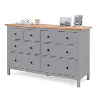 Комод КЫМОР 8 ящиков Серый/Светло-коричневый