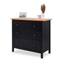 Комод КЫМОР 3 ящика Черный/Светло-коричневый