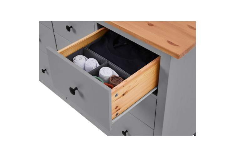 Комод КЫМОР 8 ящиков Серый/Светло-коричневый-7