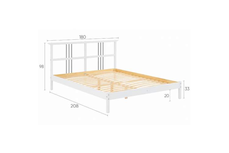 Кровать ВОЙВЫВ 160x200 Белый-12