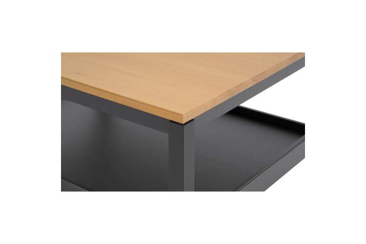 Журнальный стол КОДЗУВ 100x75 Черный/Светло-коричневый-6