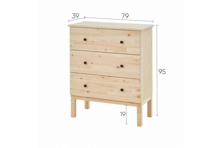 Комод ТИРАНА 3 ящика Без отделки-11