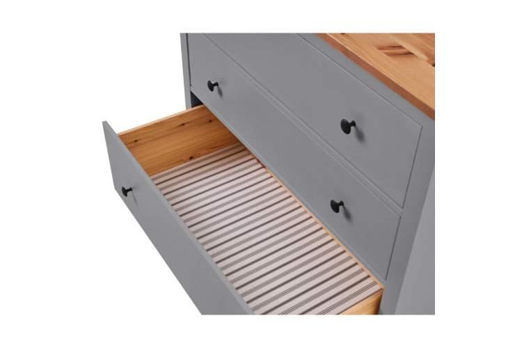 Комод КЫМОР 3 ящика Серый/Светло-коричневый-6