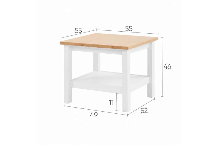 Журнальный стол КЫМОР 55х55 Белый/Светло-коричневый-9