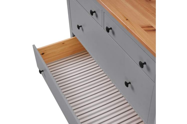 Комод КЫМОР 6 ящиков Серый/Светло-коричневый-9