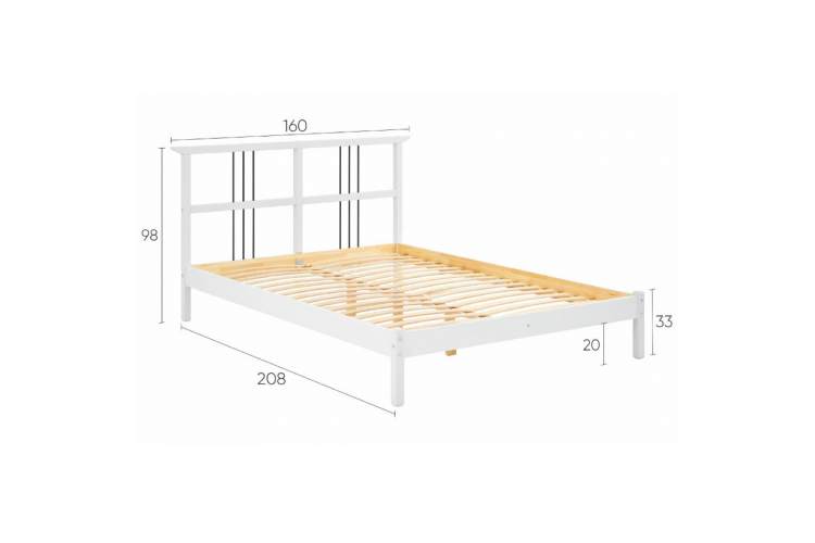 Кровать ВОЙВЫВ 140x200 Белый-12