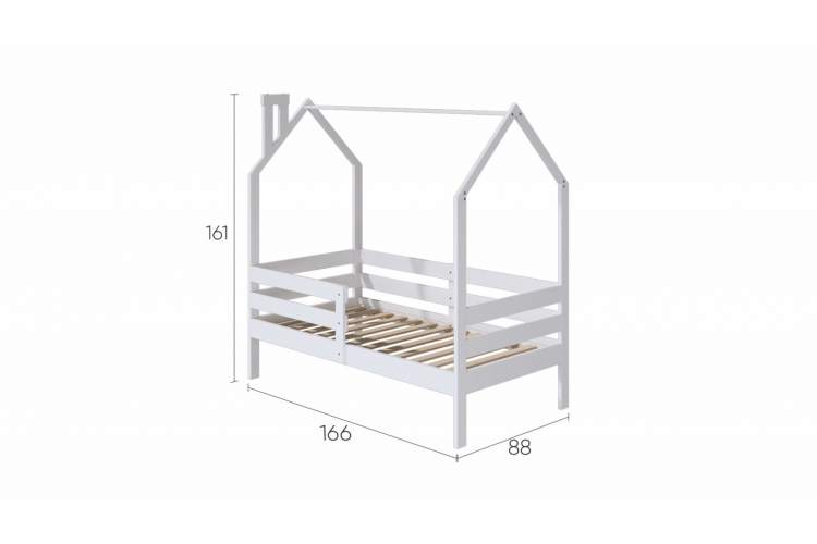 Кровать-домик детская ОШ 80х160 Белый-12